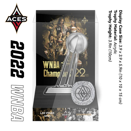 2022 Las Vegas Aces WNBA Championship Trophy And Ring Display Case