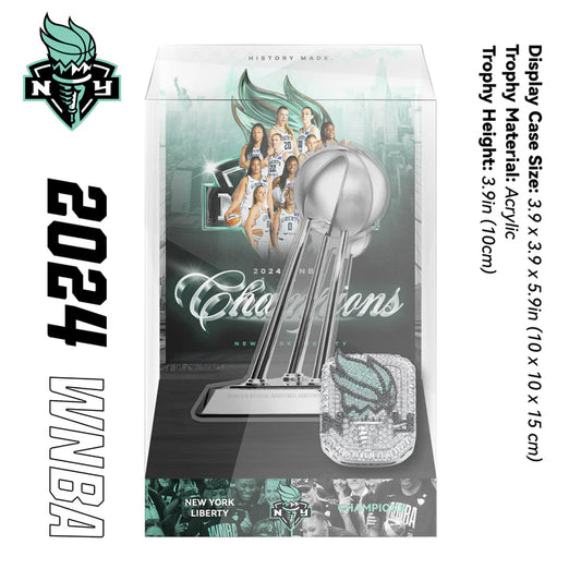 2024 New York Liberty WNBA Championship Trophy And Ring Display Case