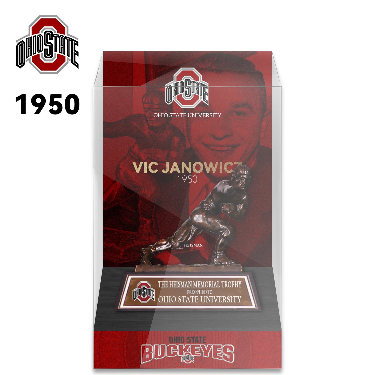 NCAA Heisman All Years 8cm Trophy Display Case