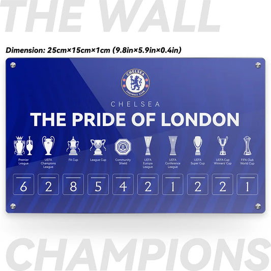 Chelsea F.C. CHAMPIONS WALL DESKTOP REPLICA with Easy Swop Numbers