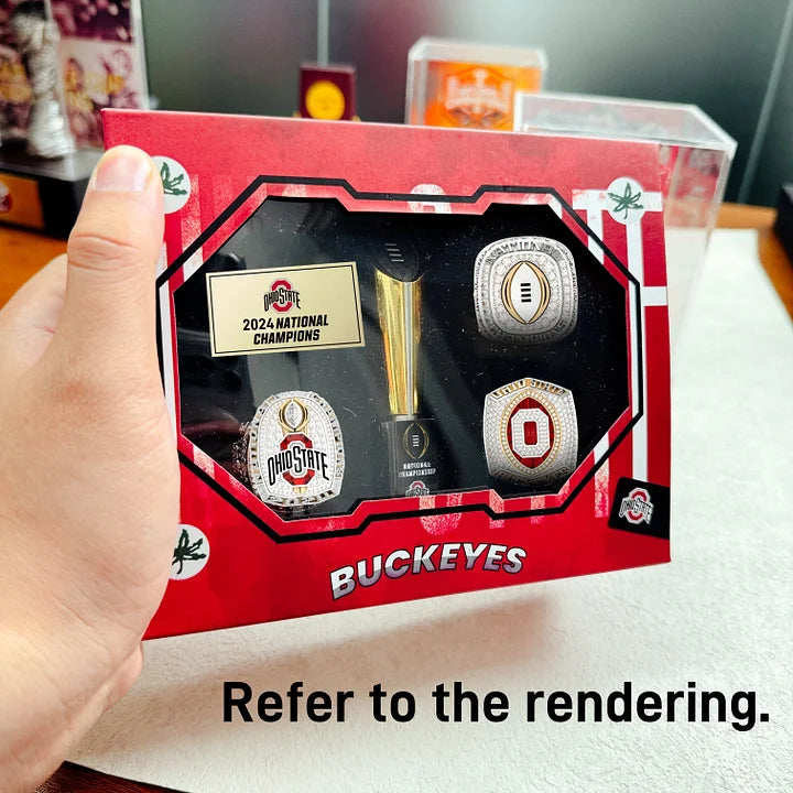 [1+3] 2024 Ohio State CFP National Championship Rings Box  NCAAF