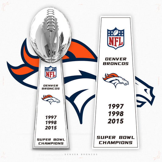 [NFL]Denver Broncos,2015/1998/1997 Vince Lombardi ,  Super Bowl Championship Trophy Resin Version
