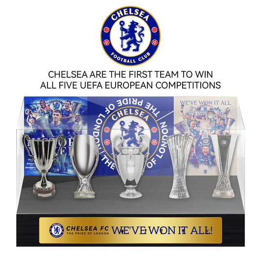 Chelsea UEFA Grand Slam Trophy Display Case