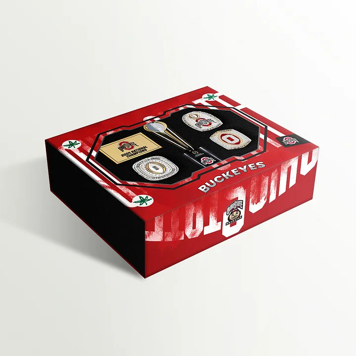 [1+3] 2024 Ohio State CFP National Championship Rings Box  NCAAF