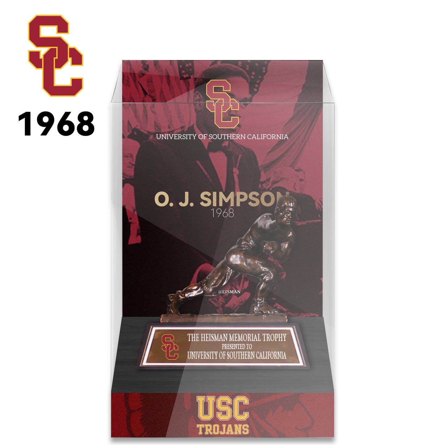 NCAA Heisman All Years 8cm Trophy Display Case