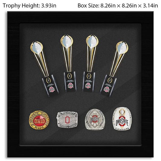 Ohio State Buckeyes College CFP National Championship NCAA Trophy&Ring Box 3+3